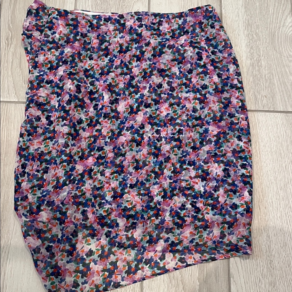 Veronica Beard Skirt Floral Spencer Side Ruffles in Multi-Color-100%Silk - Picture 10 of 11